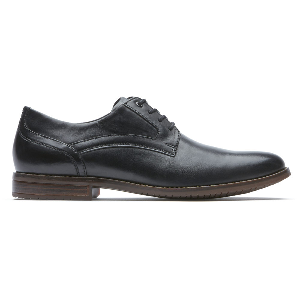 Rockport Singapore Mens Oxfords - Style Purpose 3 Plain Toe Black - WG5326140